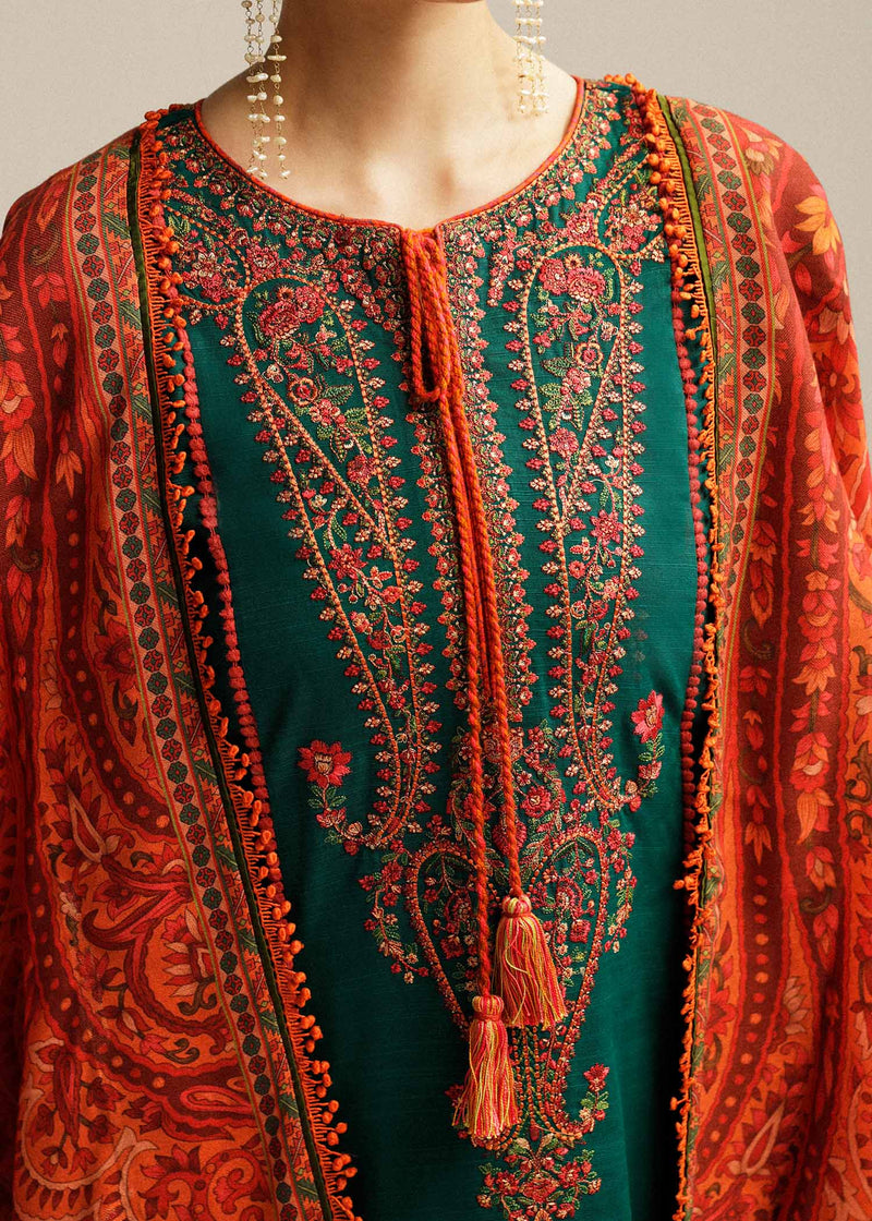Hussain Rehar-3 PC Winter Dhanak Embroidred - V026
