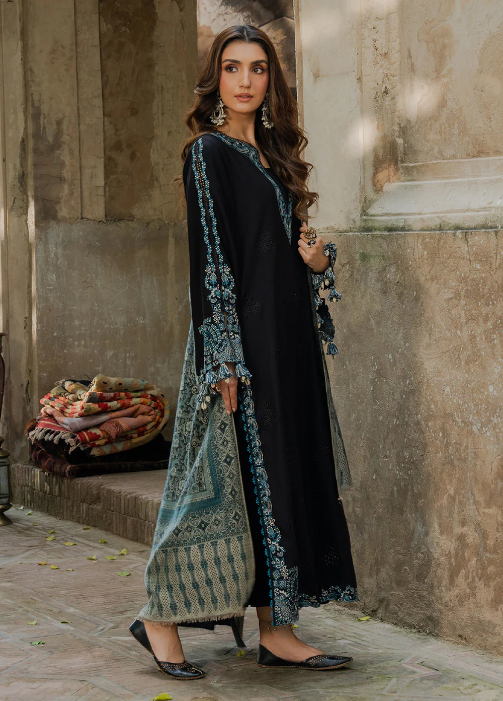 Aizel-3 PC Winter Dhanak Embroidred - V036