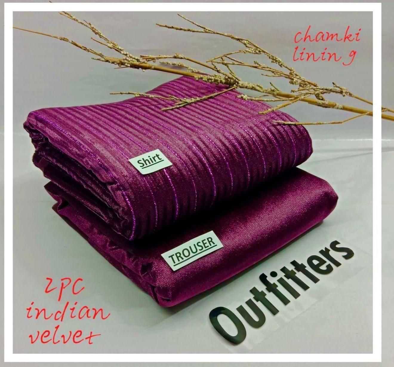 Indian velvet - 2 PC Chamki Velvet - V004