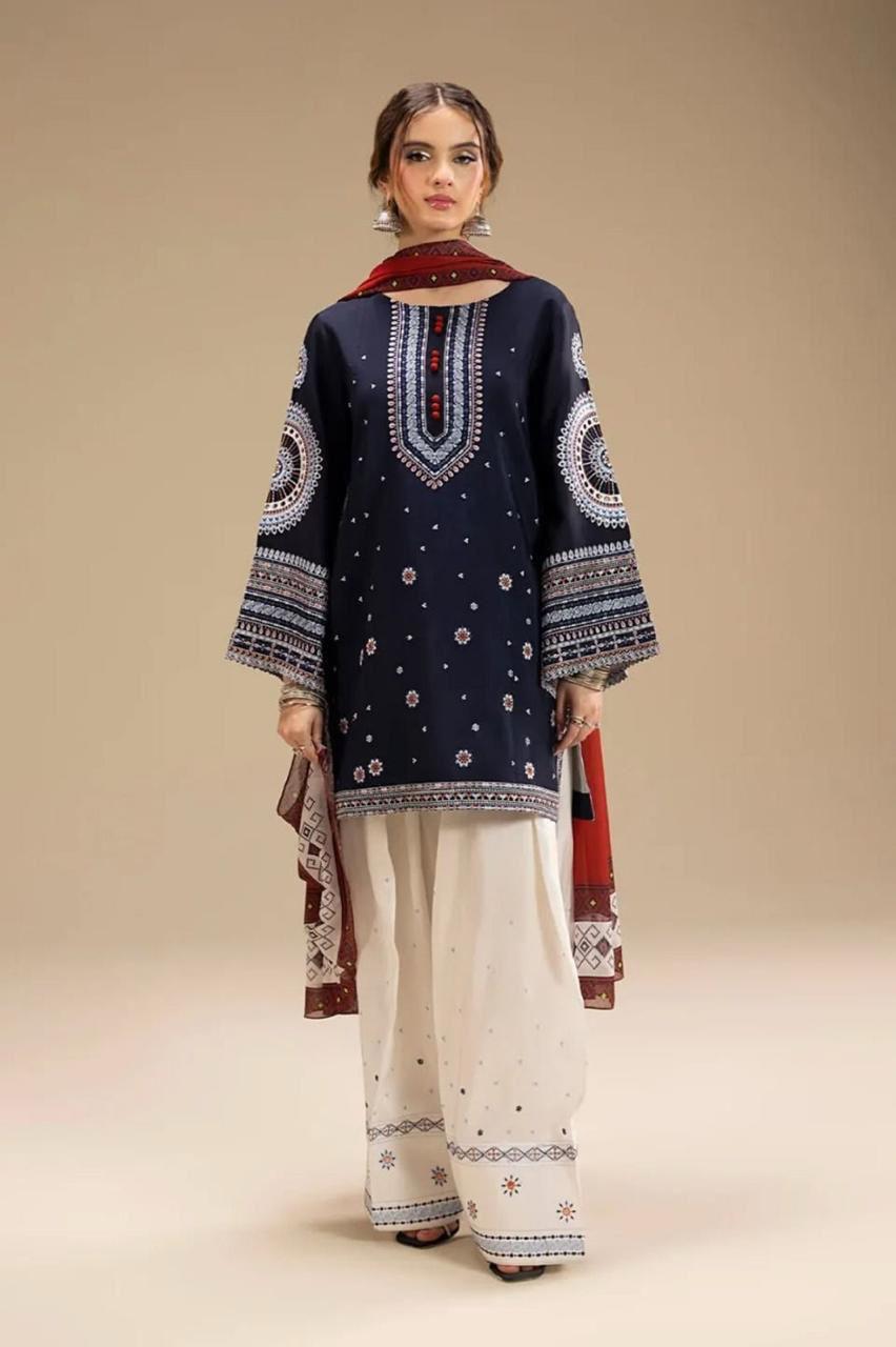 Maria B - 3 PC Winter Dhanak Embroidred - V020
