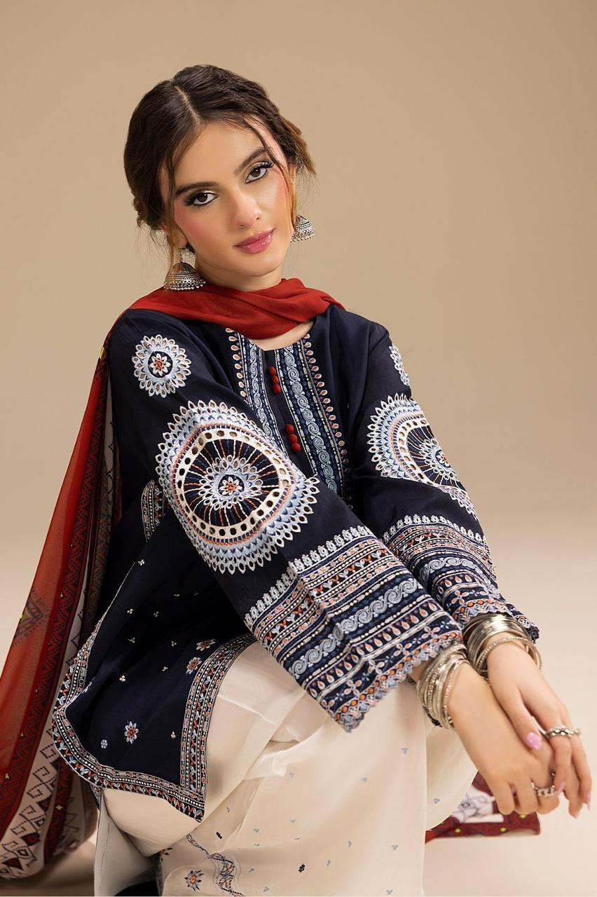 Maria B - 3 PC Winter Dhanak Embroidred - V020