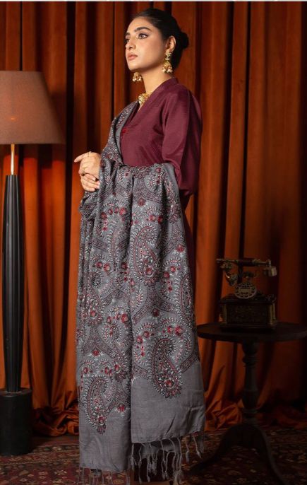 Motifz-3 PC Winter Dhanak Embroidred - V024