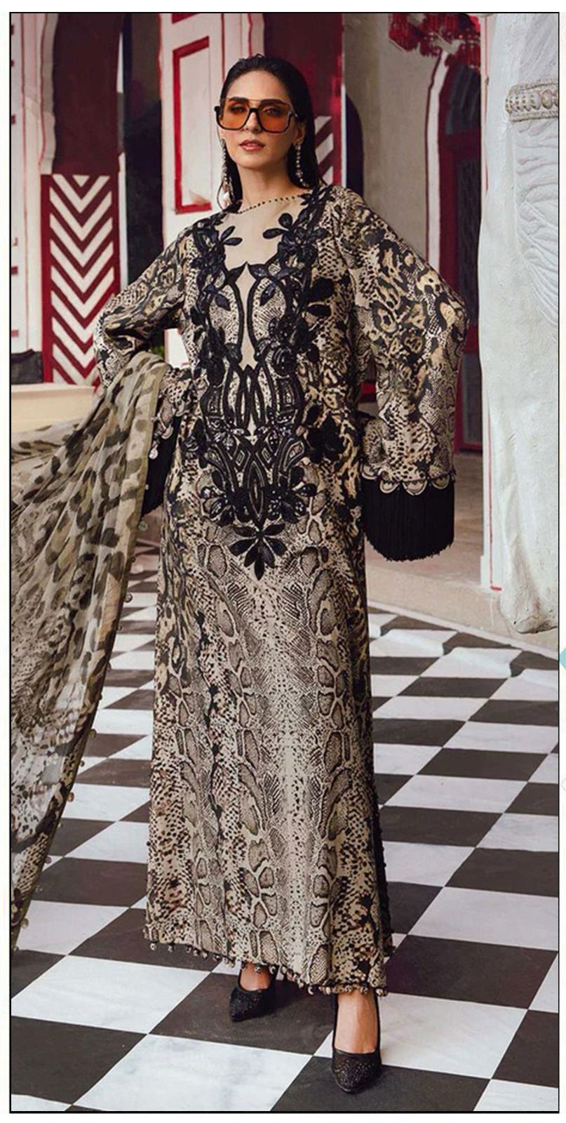 Maria B  -3 PC Winter  Silk Embroidred - V044