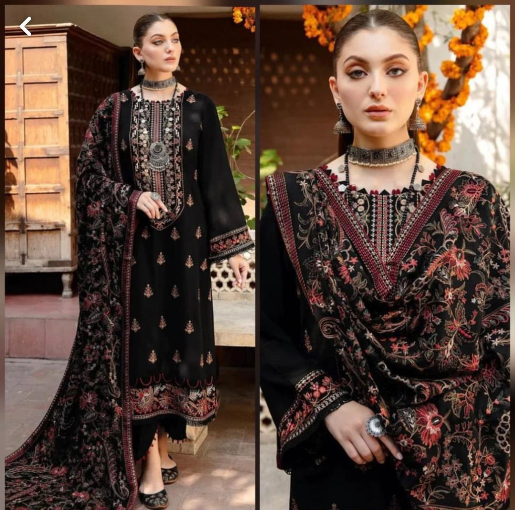 Ramsha -3 PC Winter Dhanak Embroidred - V032