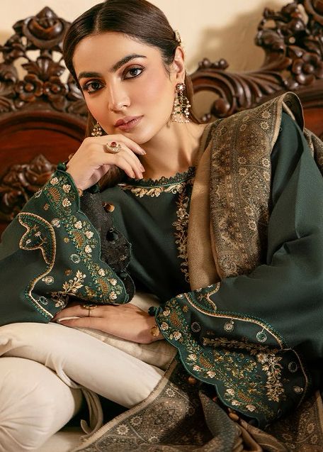 Aizel-3 PC Winter Dhanak Embroidred - V027
