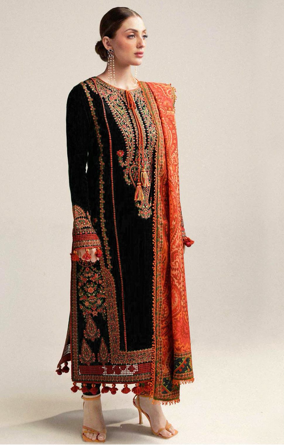 Hussain Rehar-3 PC Winter Dhanak Embroidred - V026