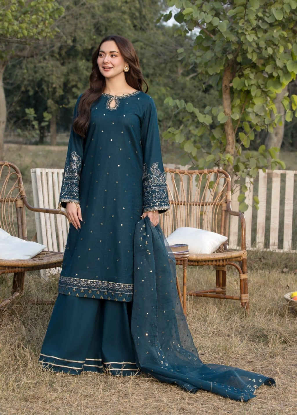 Aizel-3 PC Winter Dhanak Embroidred - V039