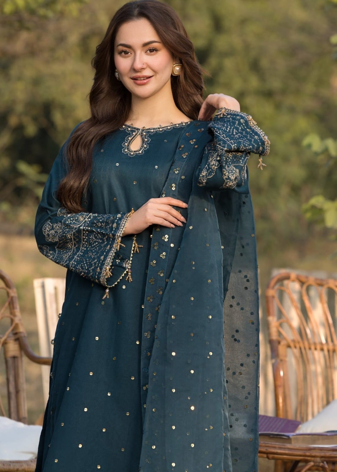 Aizel-3 PC Winter Dhanak Embroidred - V039