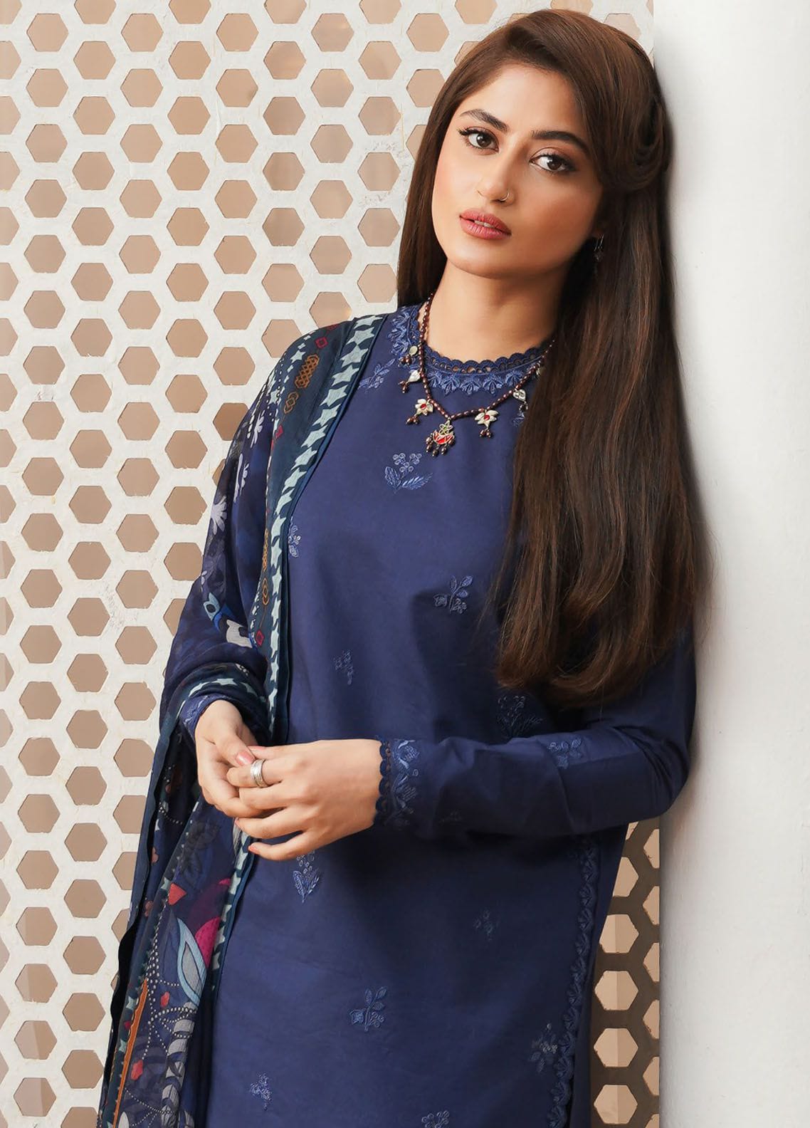 Aizel-3 PC Winter Dhanak Embroidred - V038