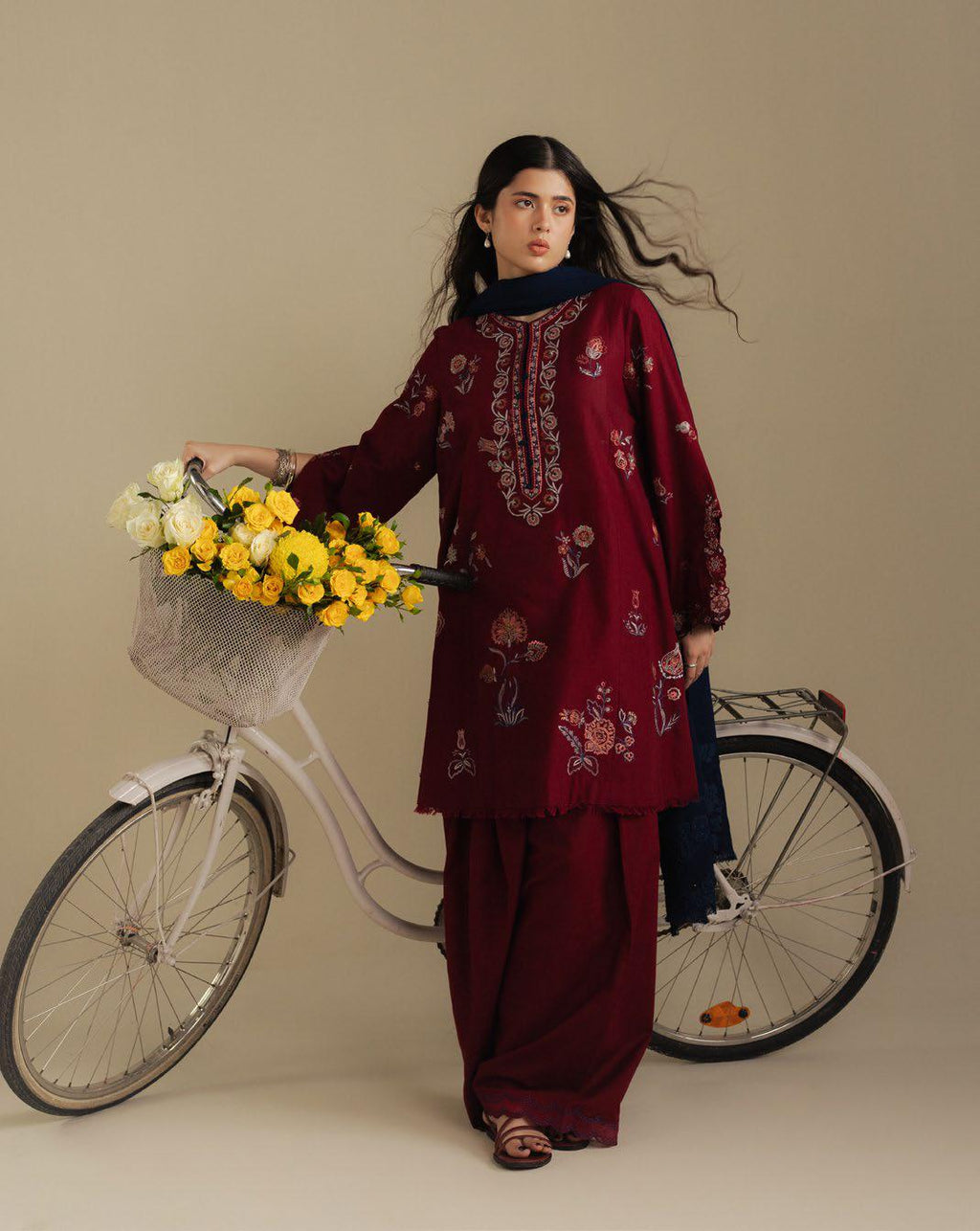 Coco by Zara Shah Jahan -3 PC Winter Dhanak Embroidred - V043