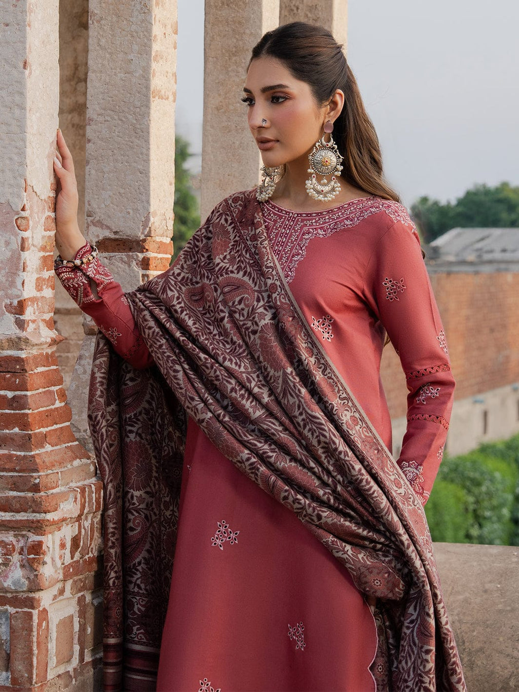 Aizel-3 PC Winter Dhanak Embroidred - V035