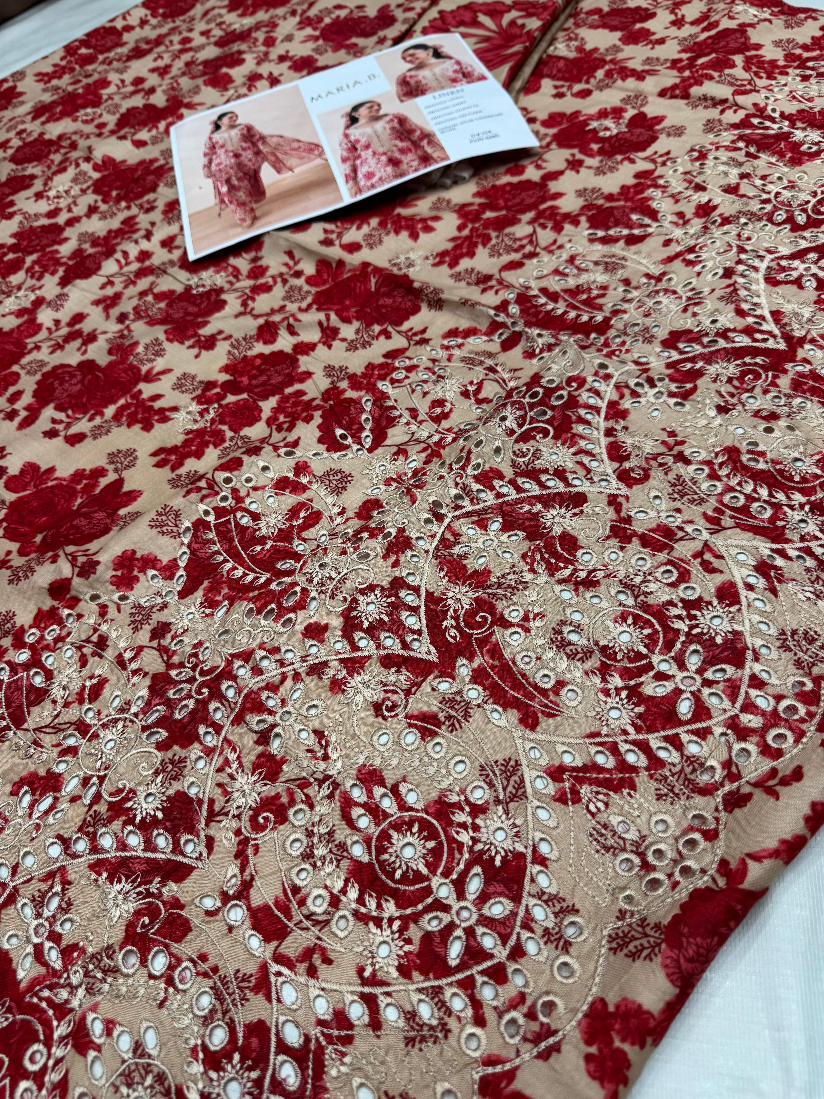 Linen-3pc Winter chikenkari Linen-V0121