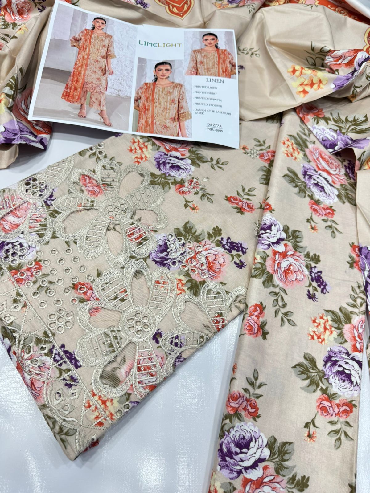 Linen-3pc Winter chikenkari Linen-V0114