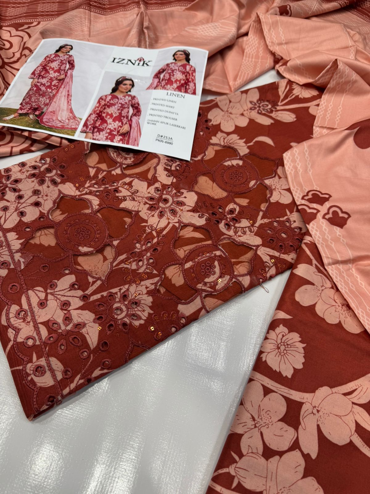 Linen-3pc Winter chikenkari Linen-V0113