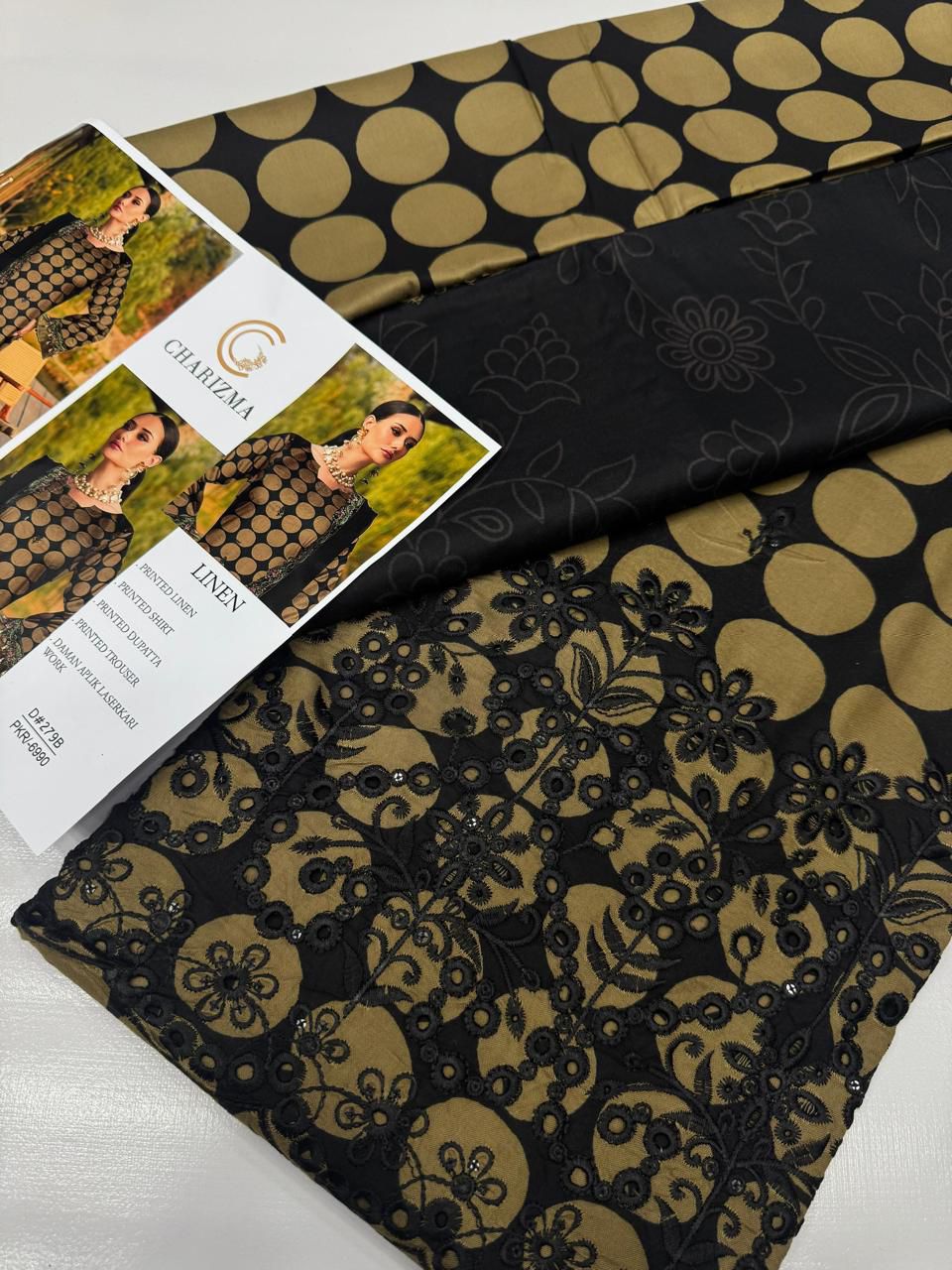 Linen-3pc Winter chikenkari Linen-V0107