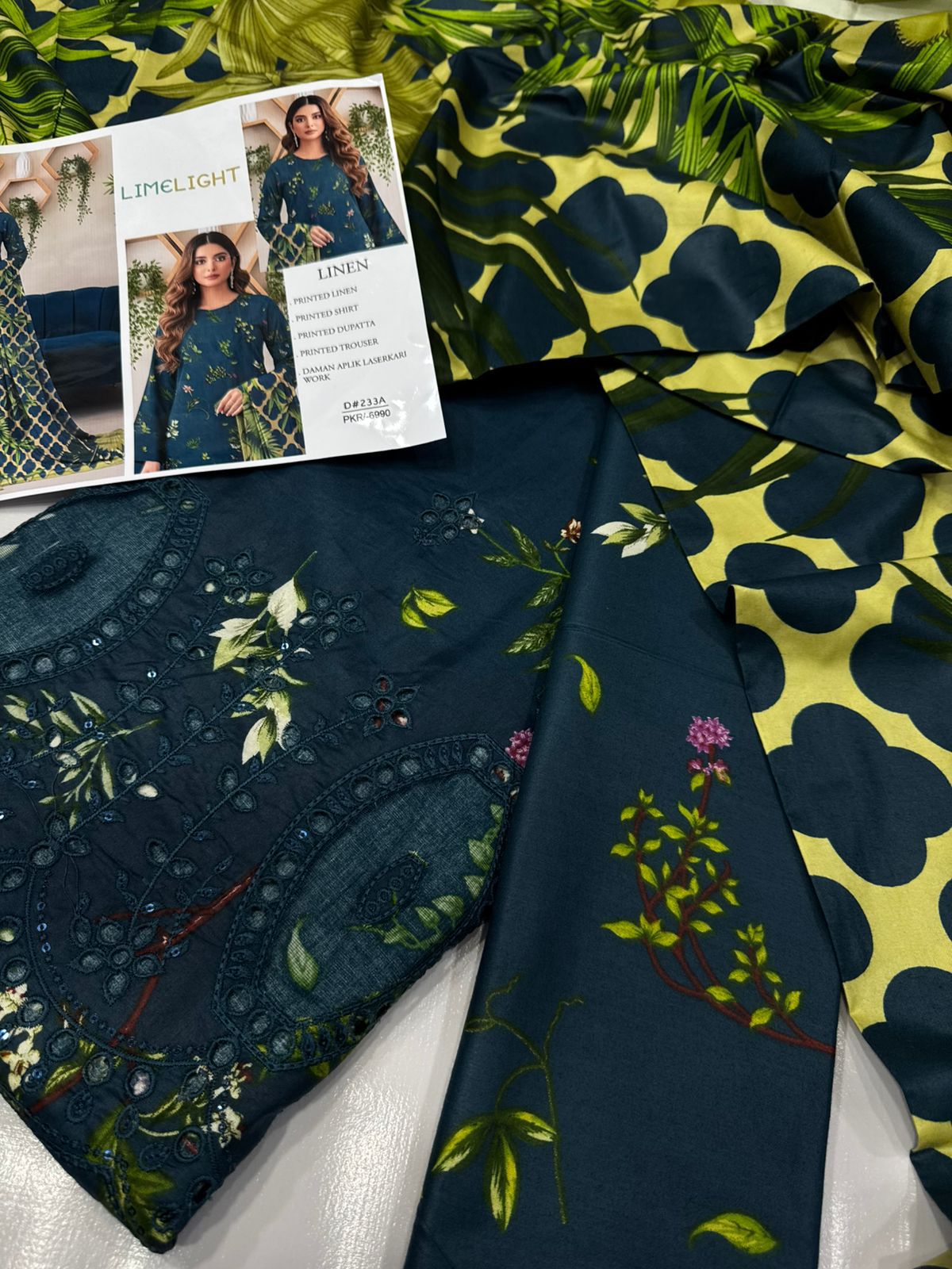 Linen-3pc Winter chikenkari Linen-V0102