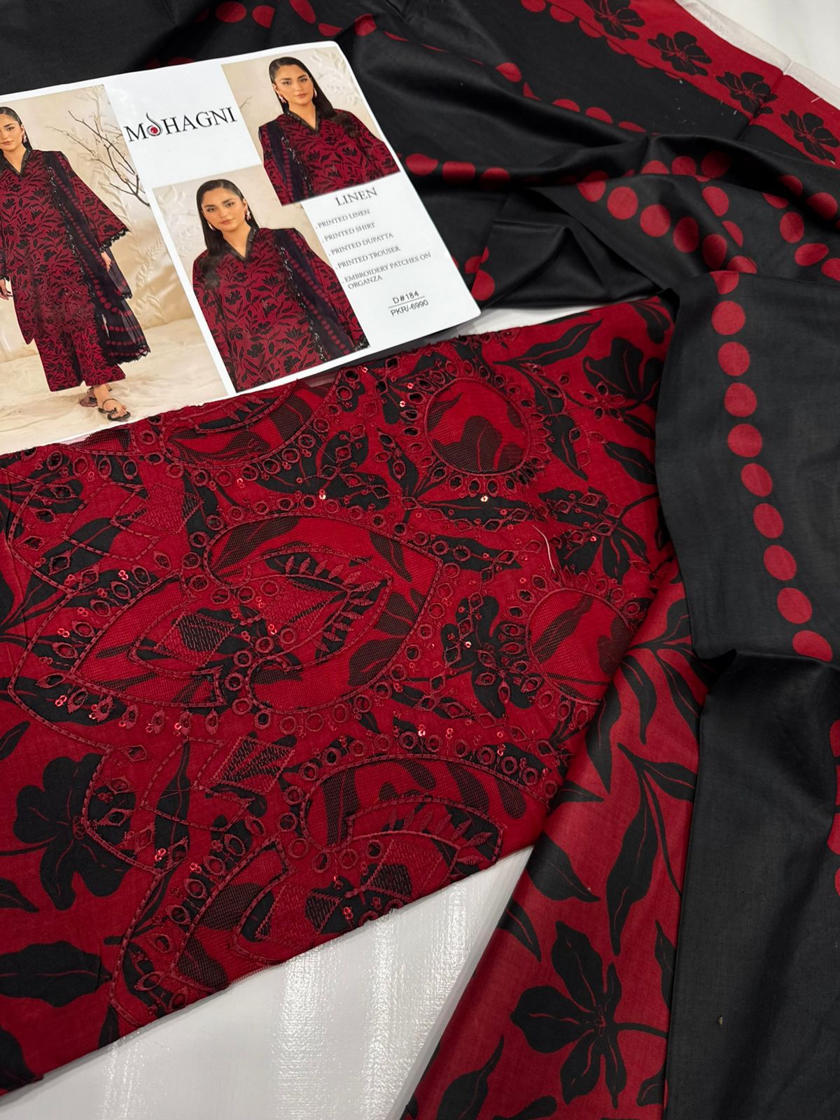 Linen-3pc Winter chikenkari Linen-V0101