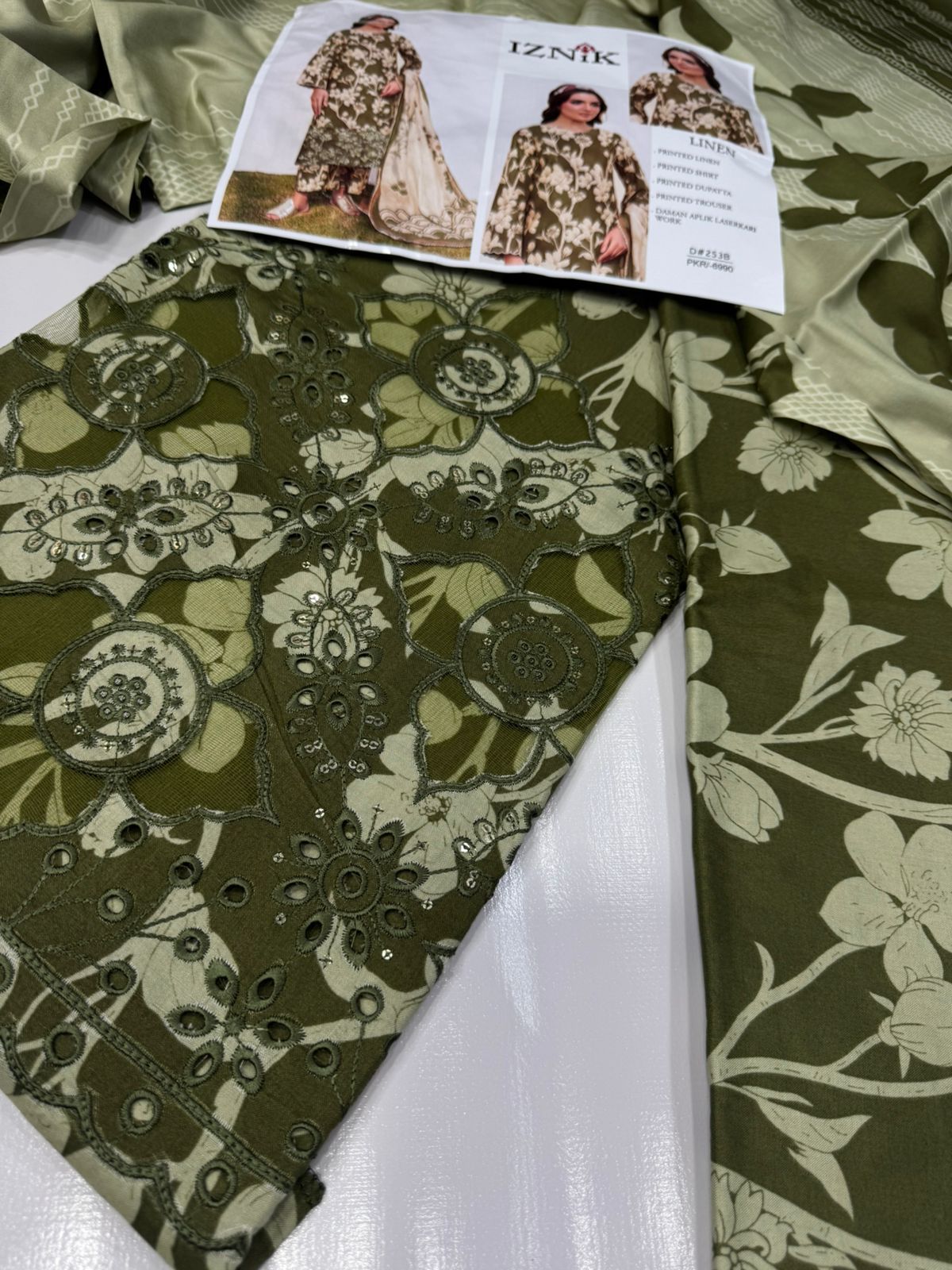 Linen-3pc Winter chikenkari Linen-V0100