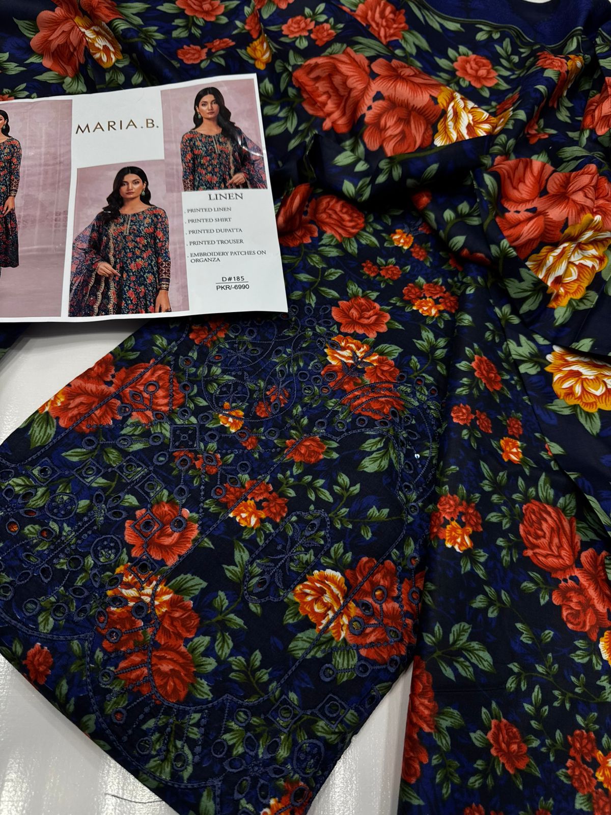 Linen-3pc Winter chikenkari Linen-V099