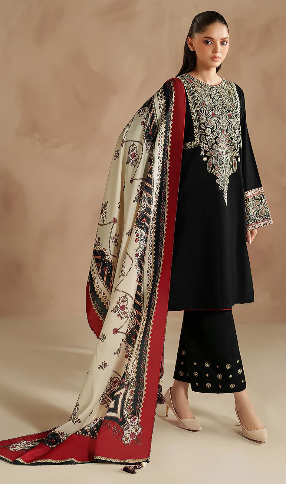 jazmin-3 PC Winter Dhanak Embroidred - V025