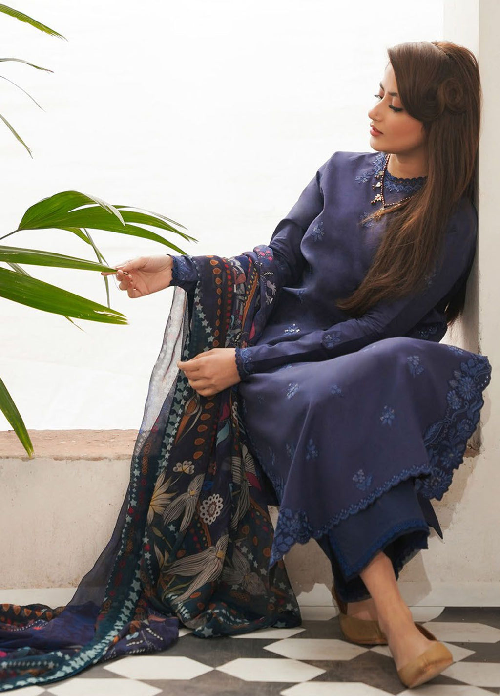 Aizel-3 PC Winter Dhanak Embroidred - V038